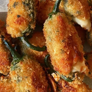 Crispy homemade jalapeno poppers filled with cheese, ready to serve as appetizers.
