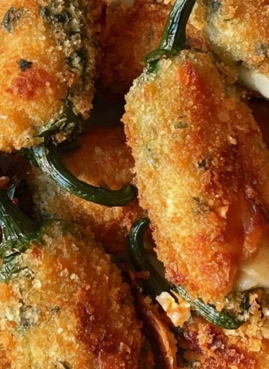 Crispy homemade jalapeno poppers filled with cheese, ready to serve as appetizers.